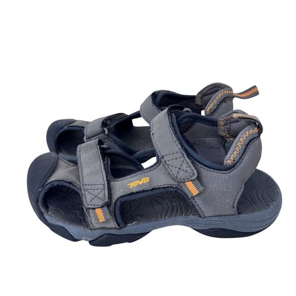 Teva Toachi Hiking Sandals Child 11C Gray Hook & Loop Rubber Sole Closed Toe - Picture 2 of 9